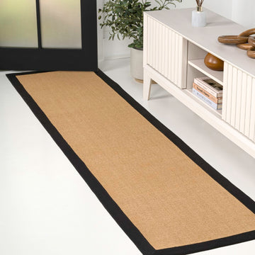 Camden Farmhouse Cottage Border Jute Area Rug